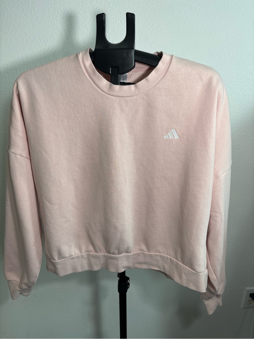 adidas Light Pink Crewneck Sweatshirt with Subtle Logo